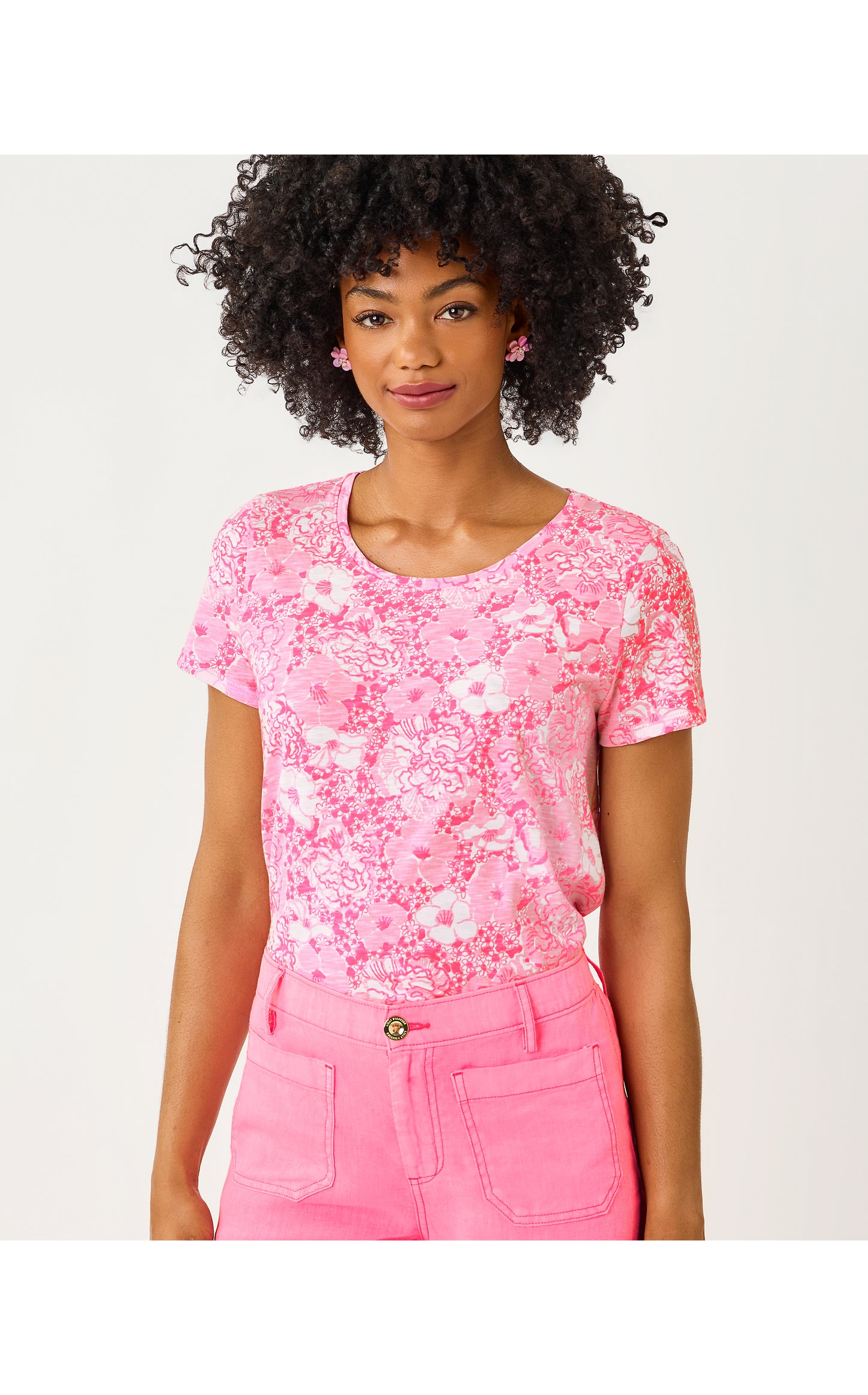 Etta Scoop-Neck Top - Conch Shell Pink Burst Of Joy