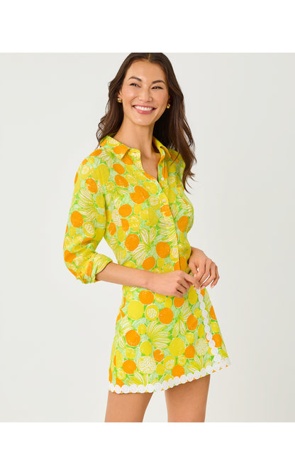 Sea View Button Down - Island Palm Zesty