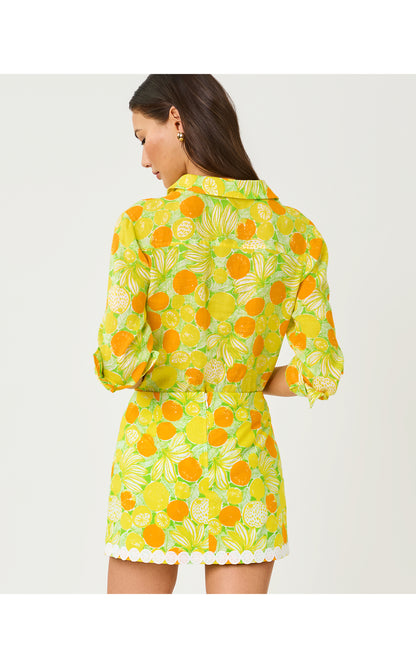 Sea View Button Down - Island Palm Zesty