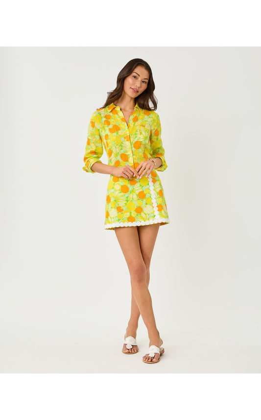 Sea View Button Down - Island Palm Zesty