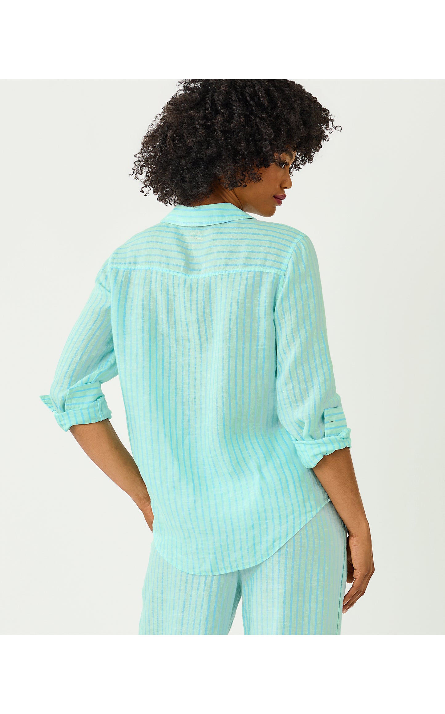 Sea View Button Down - Mint Condition X Capri Blue Saint Tropez Stripe