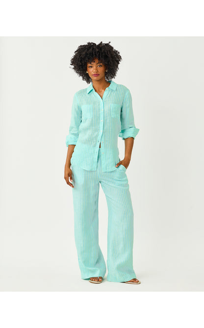 Sea View Button Down - Mint Condition X Capri Blue Saint Tropez Stripe