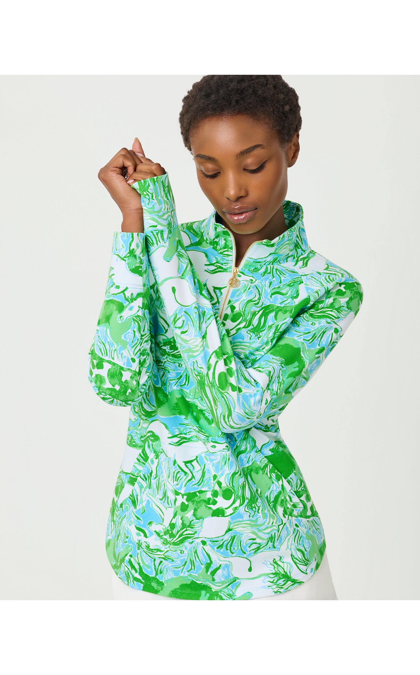 UPF50+ Skipper Popover - Capri Blue Galloping Gals