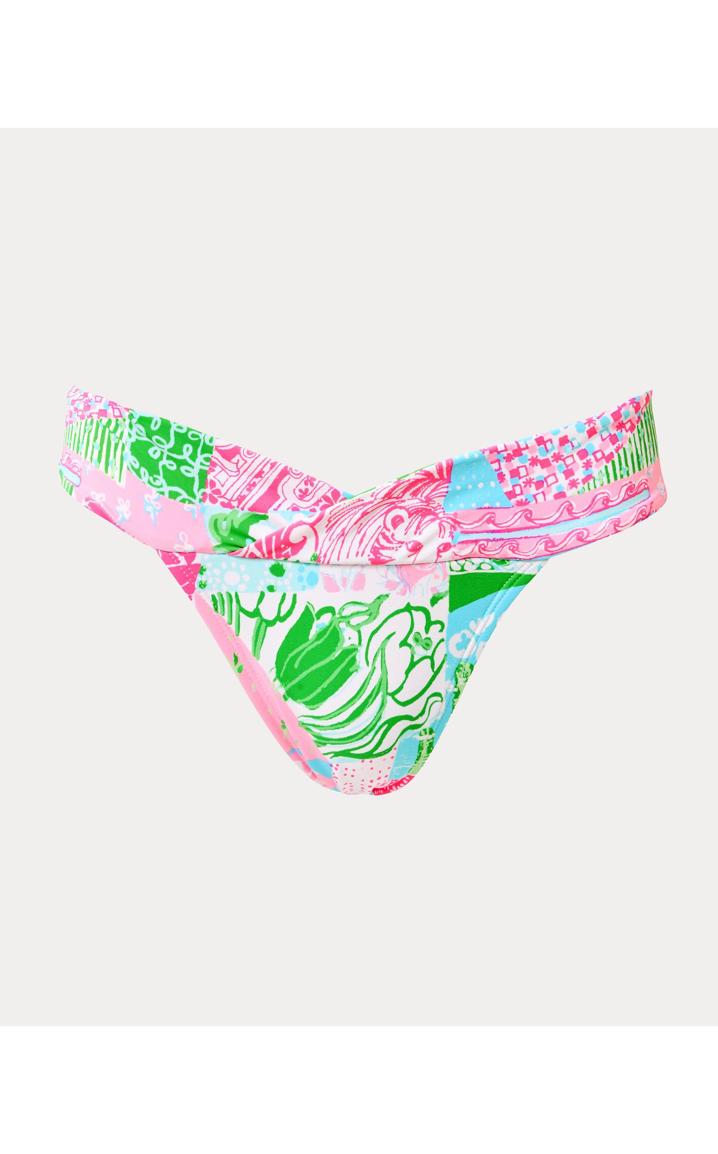 Trey Bikini Bottom - Multi Crazy Quilt