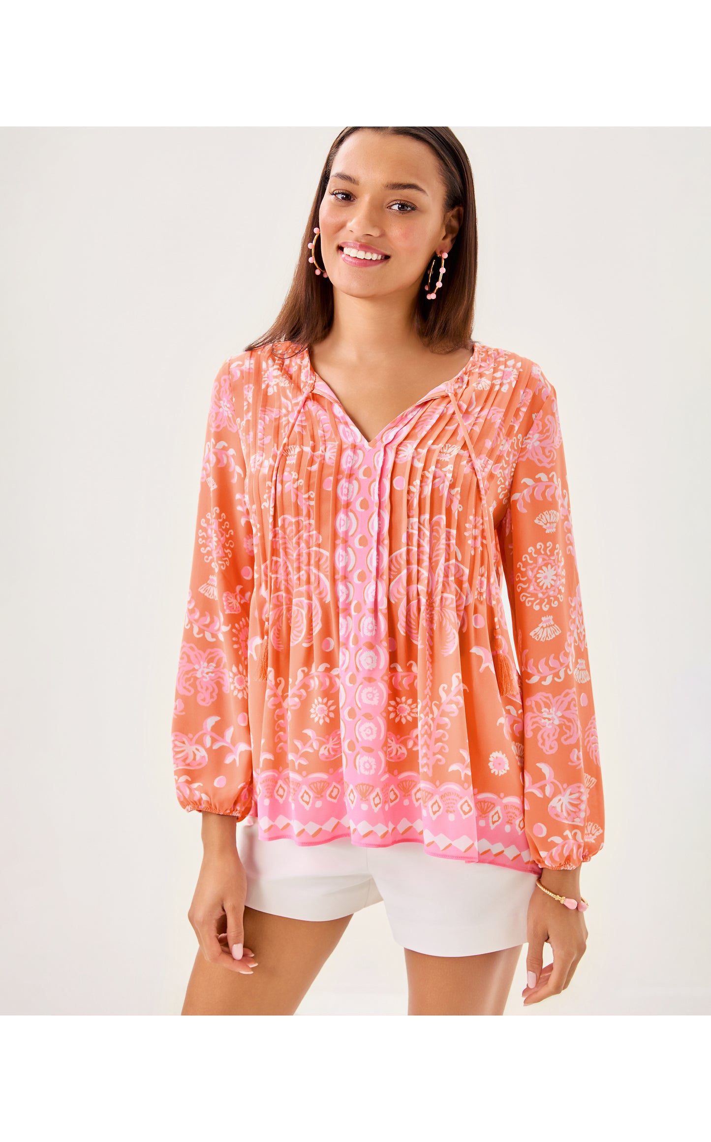 Marilina Long Sleeve Tunic - Breezy Palm