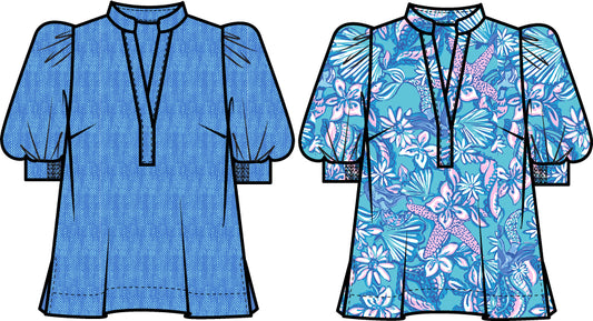 Mialeigh Elbow Sleeve Linen Top