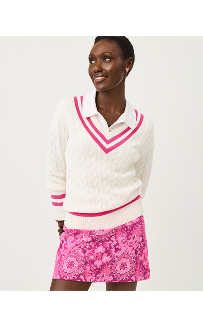 Brockton Cotton Sweater - Coconut X Pink Aster Tipping