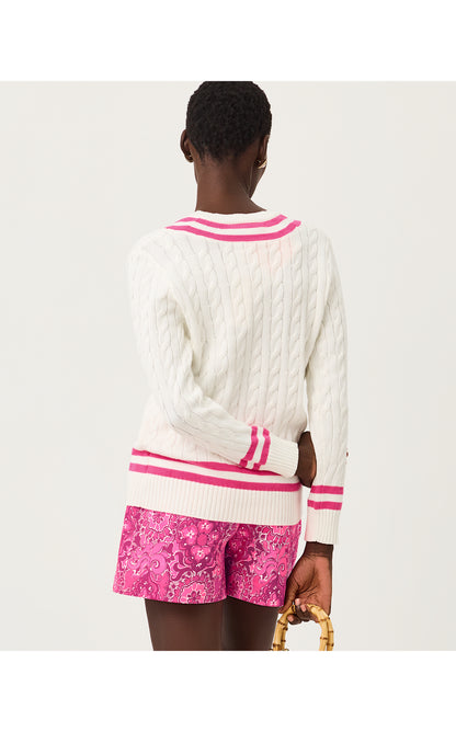 Brockton Cotton Sweater - Coconut X Pink Aster Tipping
