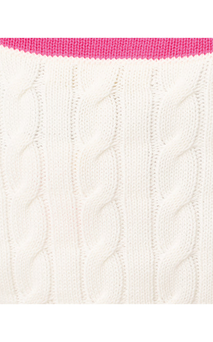 Brockton Cotton Sweater - Coconut X Pink Aster Tipping