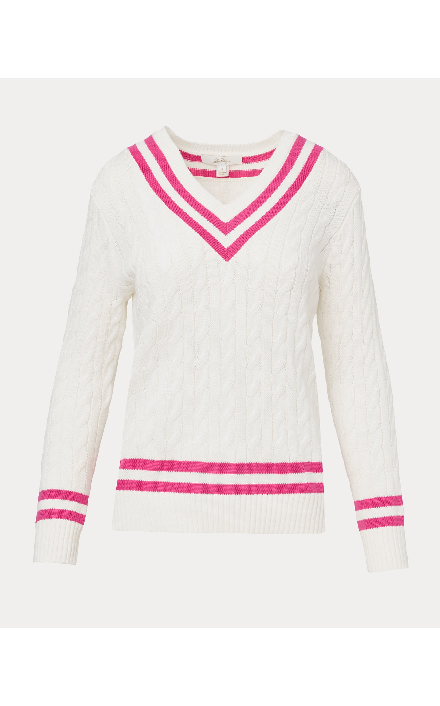Brockton Cotton Sweater - Coconut X Pink Aster Tipping