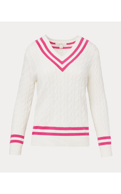 Brockton Cotton Sweater - Coconut X Pink Aster Tipping