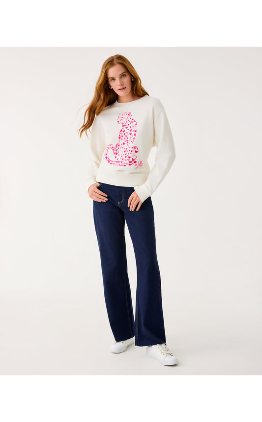 Ballad Long Sleeve Sweatshirt - Coconut Love Cat Embroidery