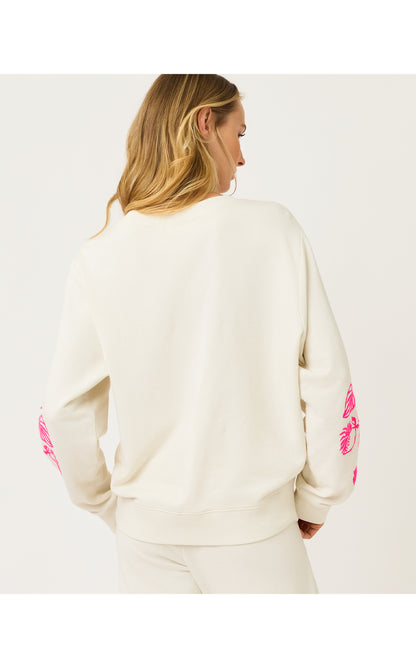 Ballad Long Sleeve Sweatshirt - Coconut Safari Social Embroidered Sweatshirt