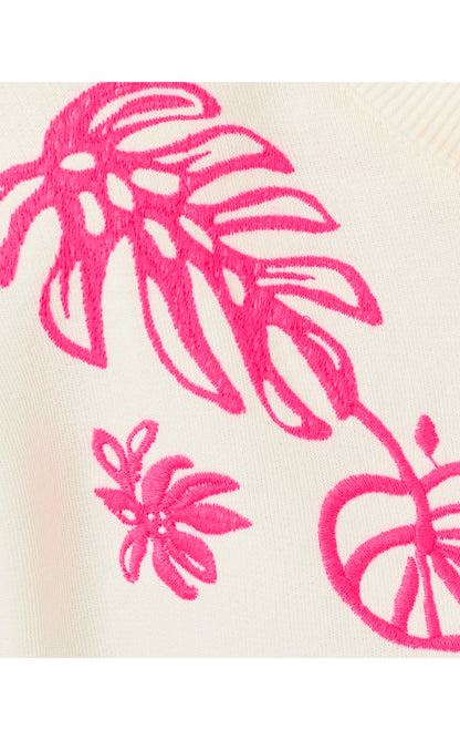 Ballad Long Sleeve Sweatshirt - Coconut Safari Social Embroidered Sweatshirt