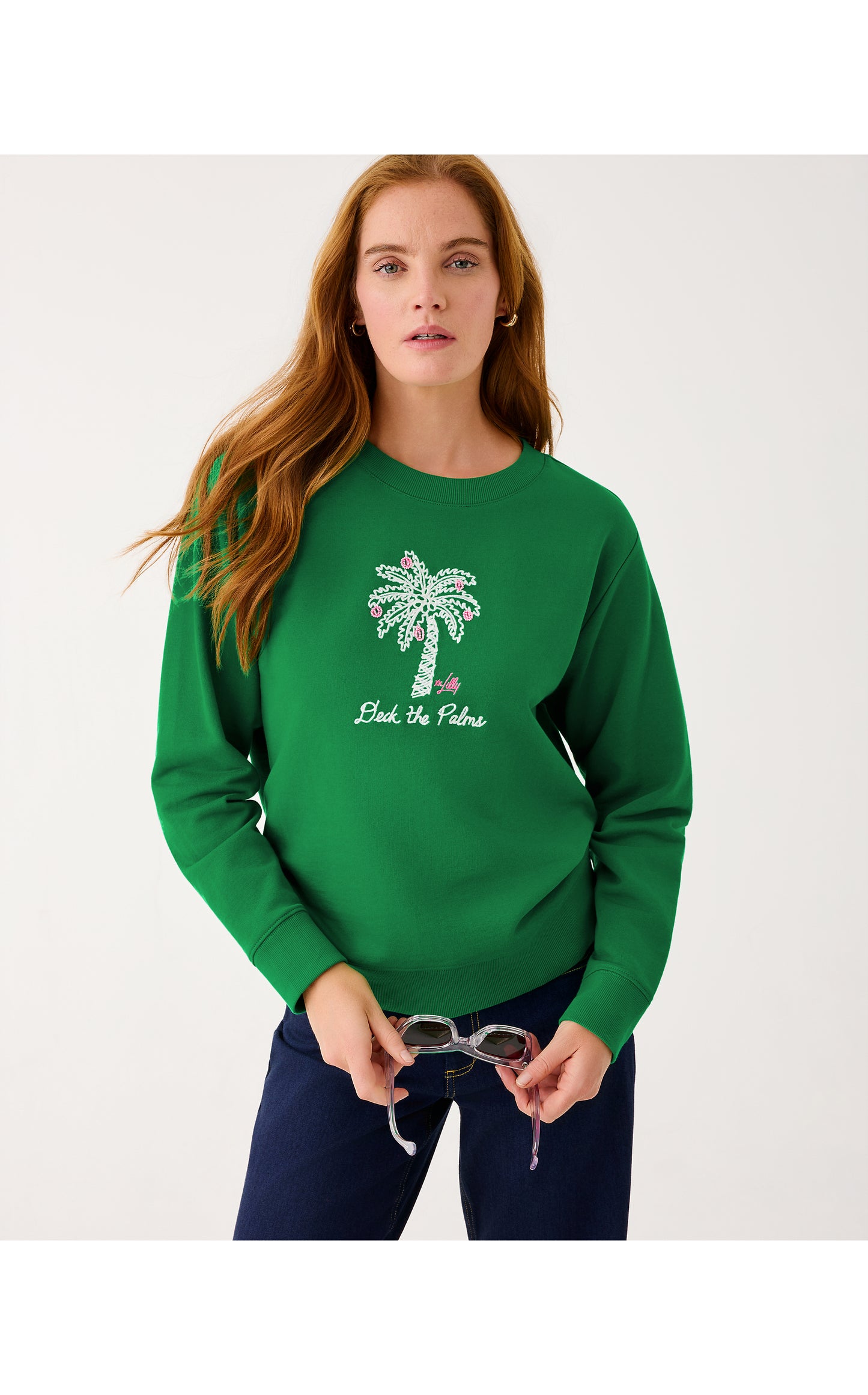Ballad Cotton Sweatshirt - Multi Deck The Palms Embroidery