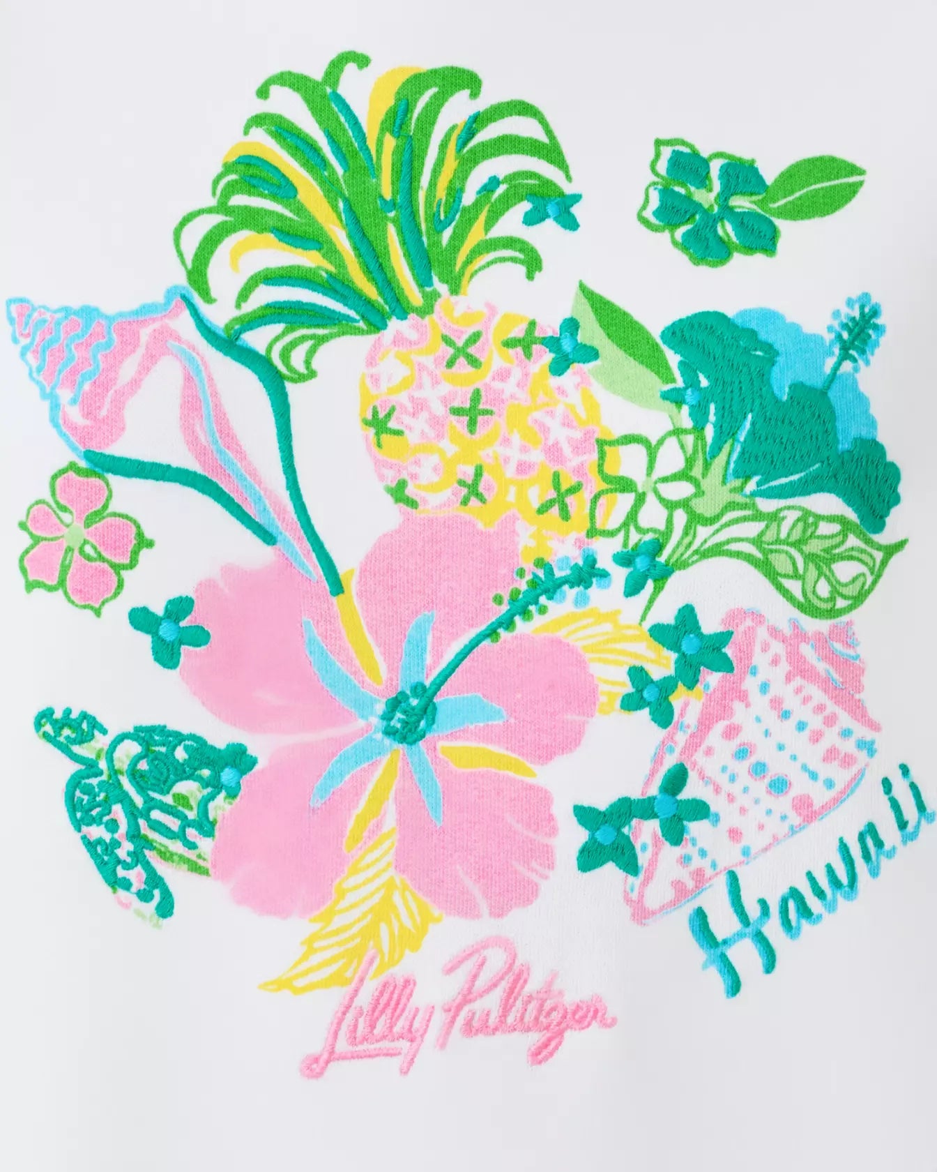 Ballad Cotton Sweatshirt - Resort White Hawaii Destination Graphic