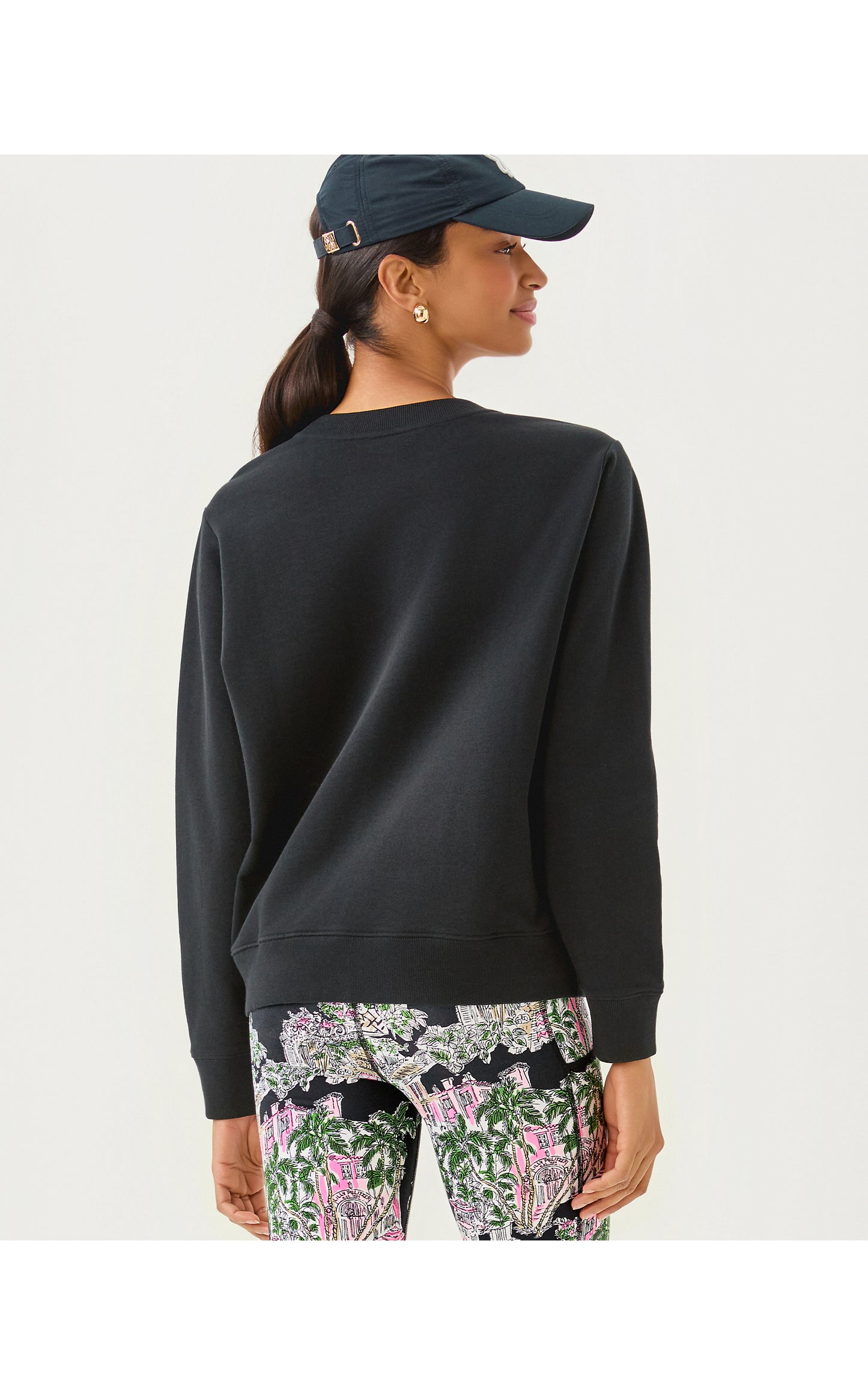 Ballad Long Sleeve Sweatshirt - Noir Palm Beach Toile