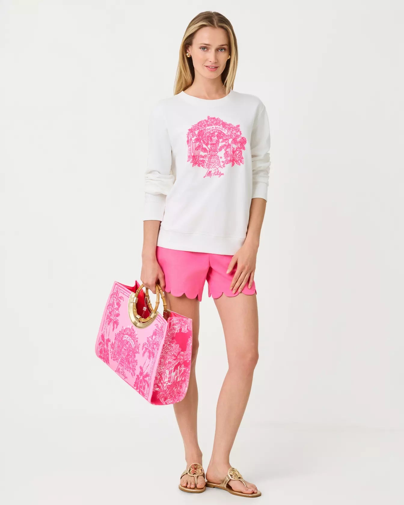 Ballad Cotton Sweatshirt - Resort White Palm Beach Destination Graphic