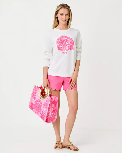 Ballad Cotton Sweatshirt - Resort White Palm Beach Destination Graphic