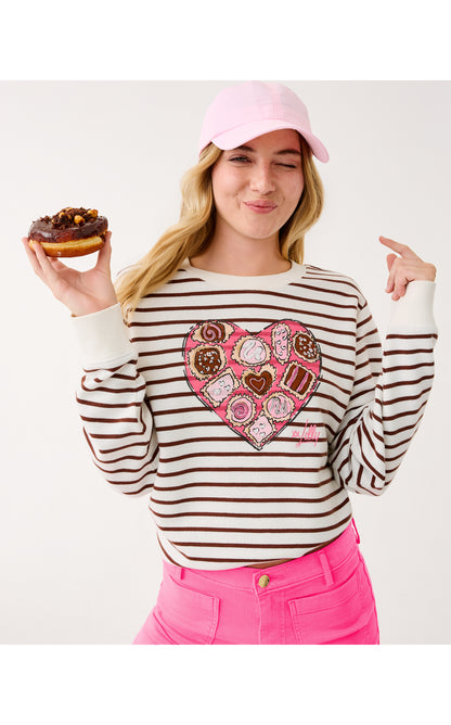 Ballad Long Sleeve Sweatshirt - French Roast Box Of Chocolates Embellishment