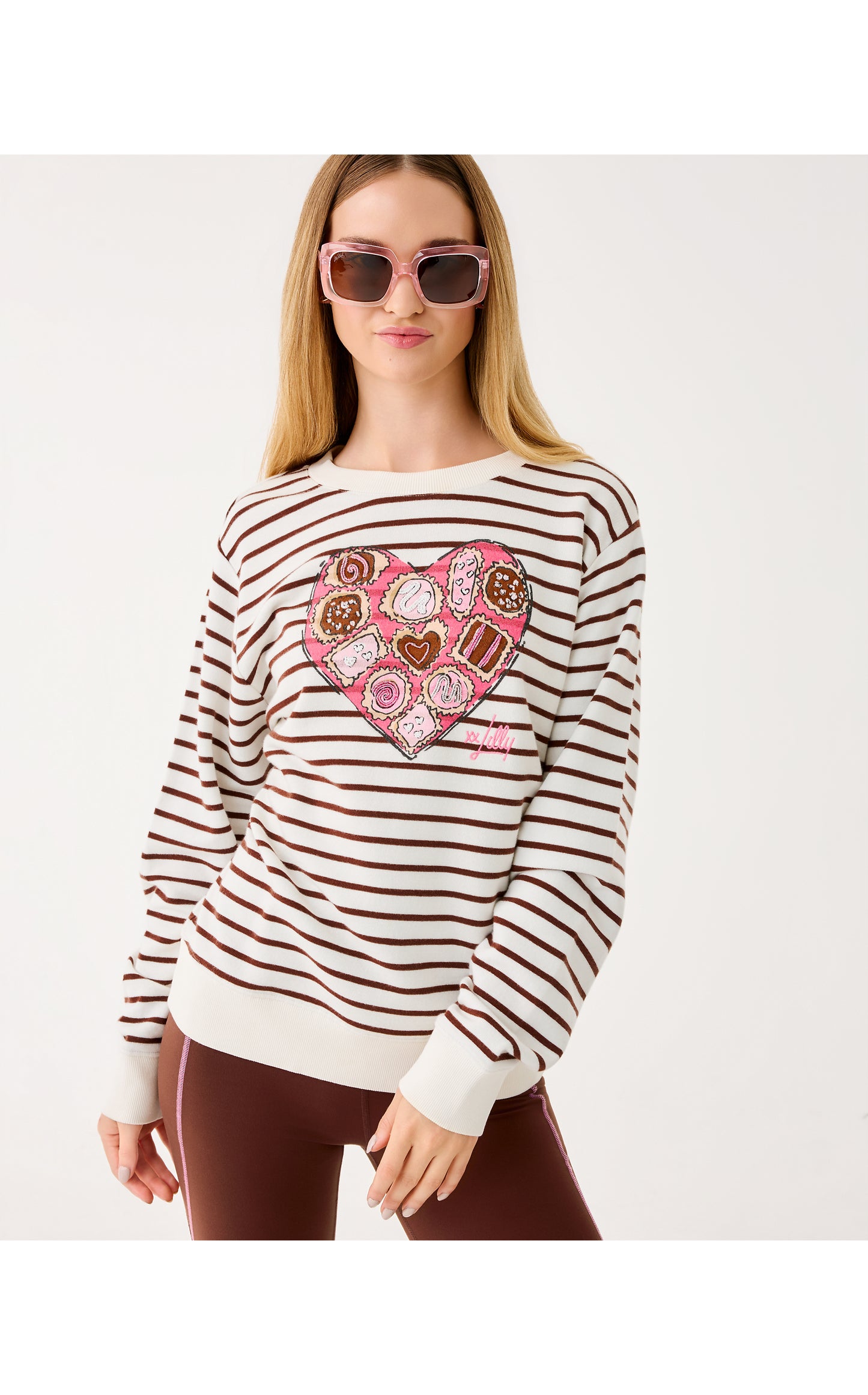 Ballad Long Sleeve Sweatshirt - French Roast Box Of Chocolates Embellishment