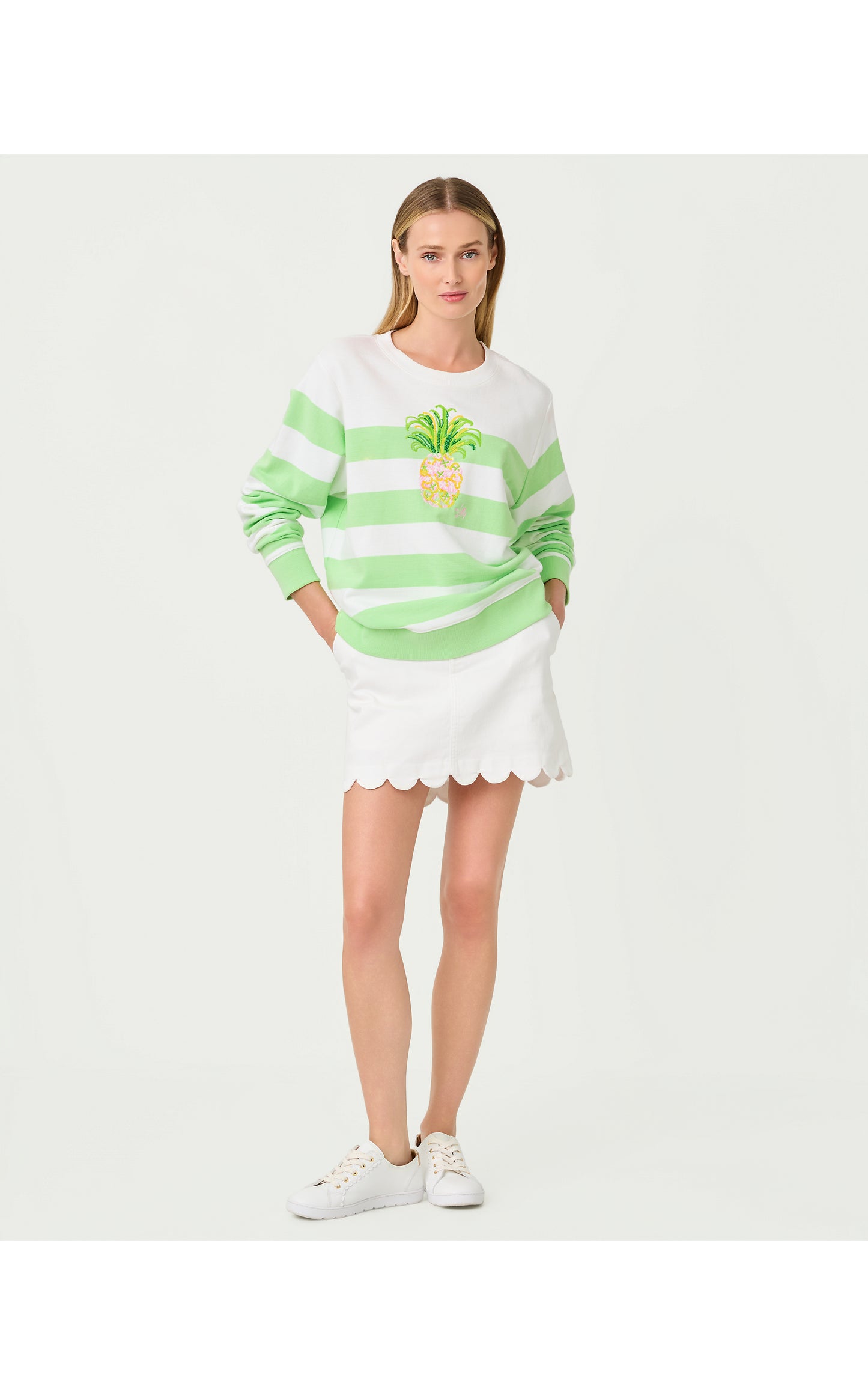 Ballad Long Sleeve Sweatshirt - Multi Pineapple Embellishment
