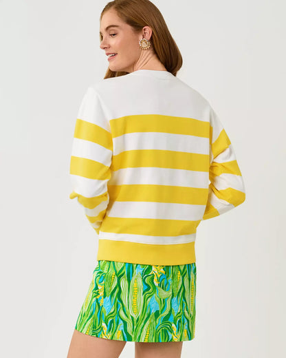 Ballad Cotton Sweatshirt - Multi Sweet Corn Embroidery
