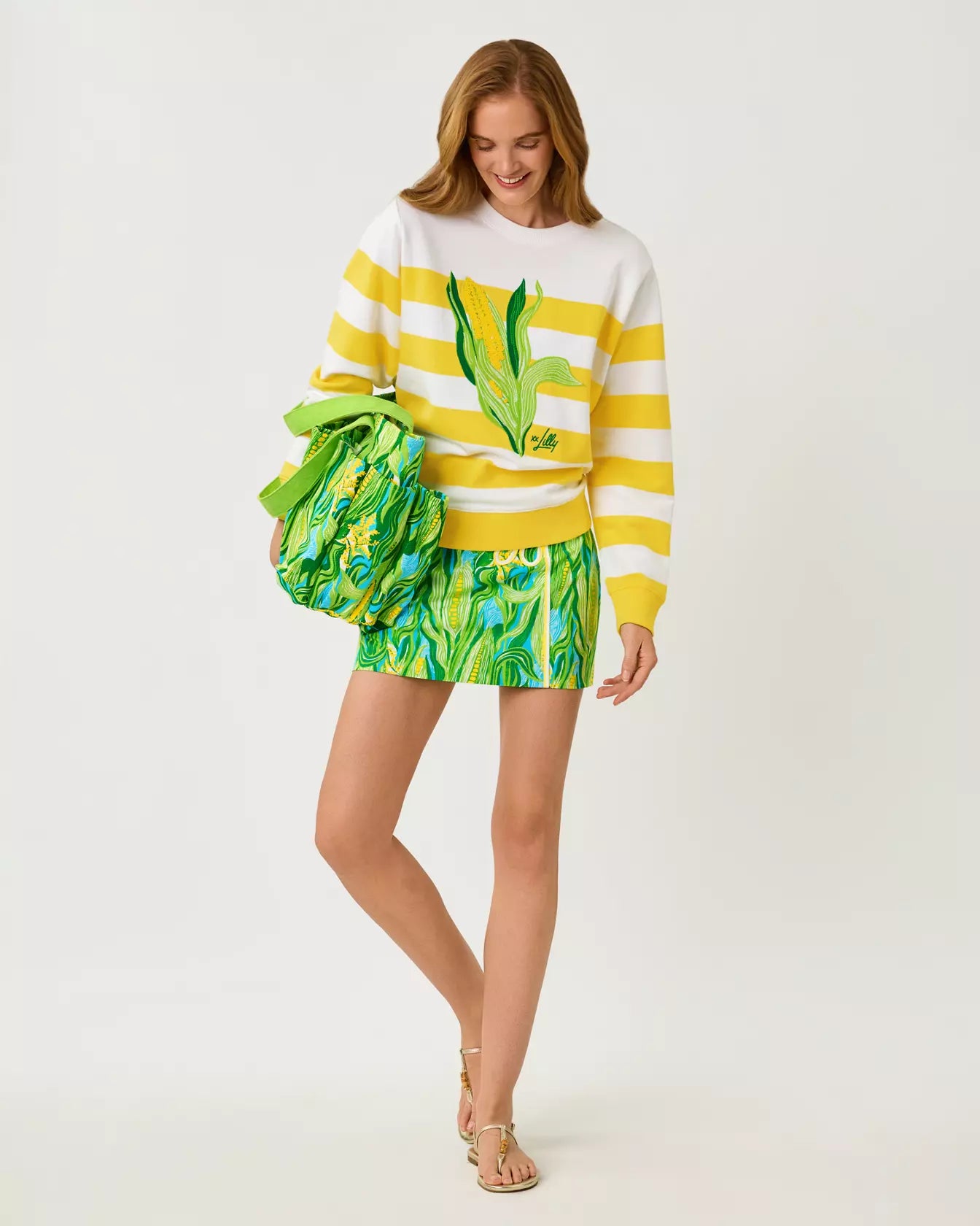 Ballad Cotton Sweatshirt - Multi Sweet Corn Embroidery