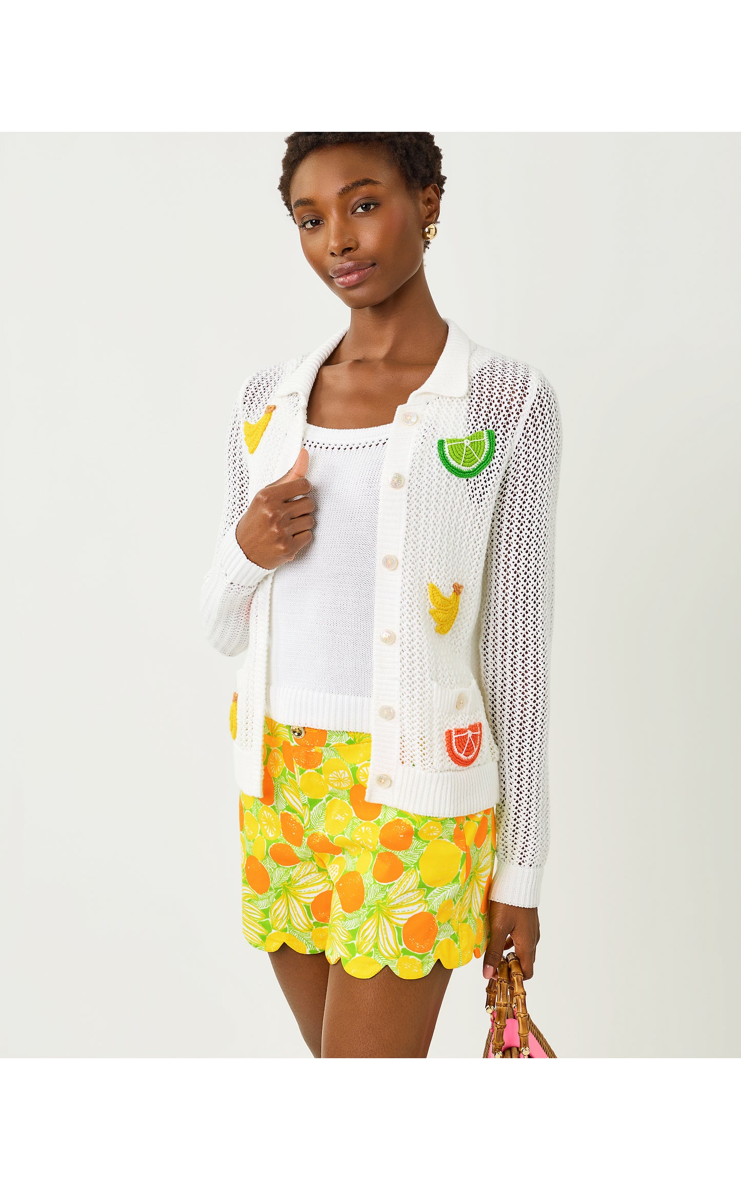 Buttercup Mid-rise short - Island Palm Zesty