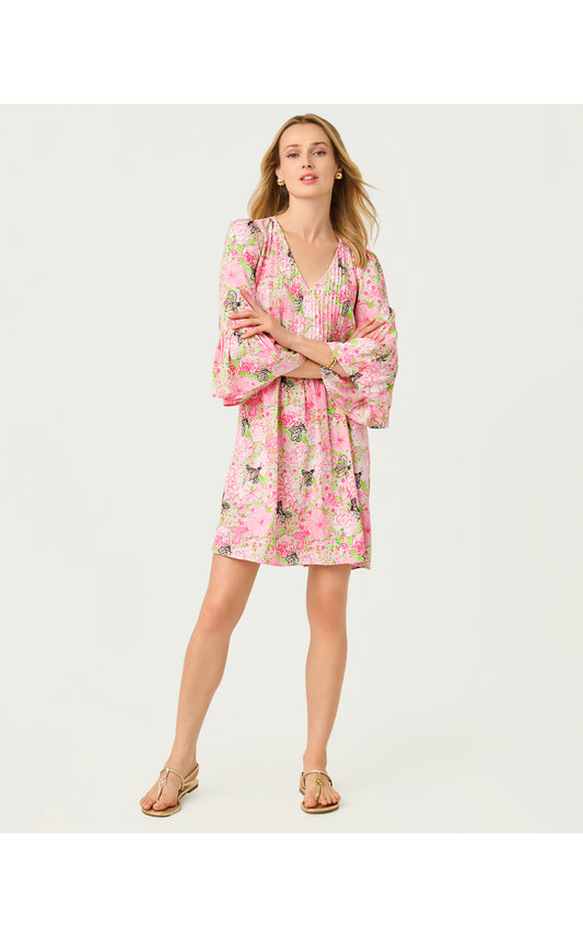 Danika 3/4 Sleeve Tunic Dress - Pistachio Macaron Bees Knees