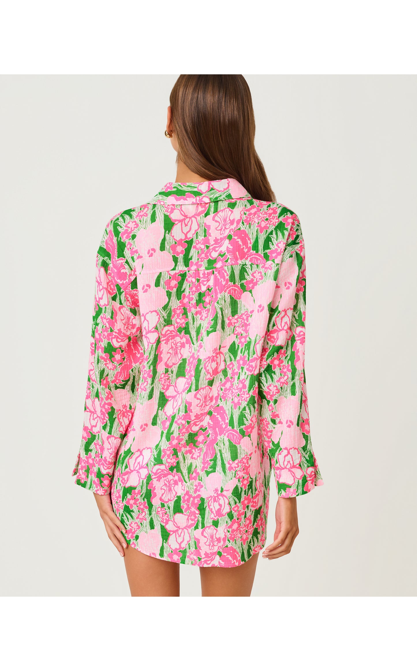 Kwitney Long Sleeve Cotton Cover-Up - Putting Green Hannah Engineered Coverup