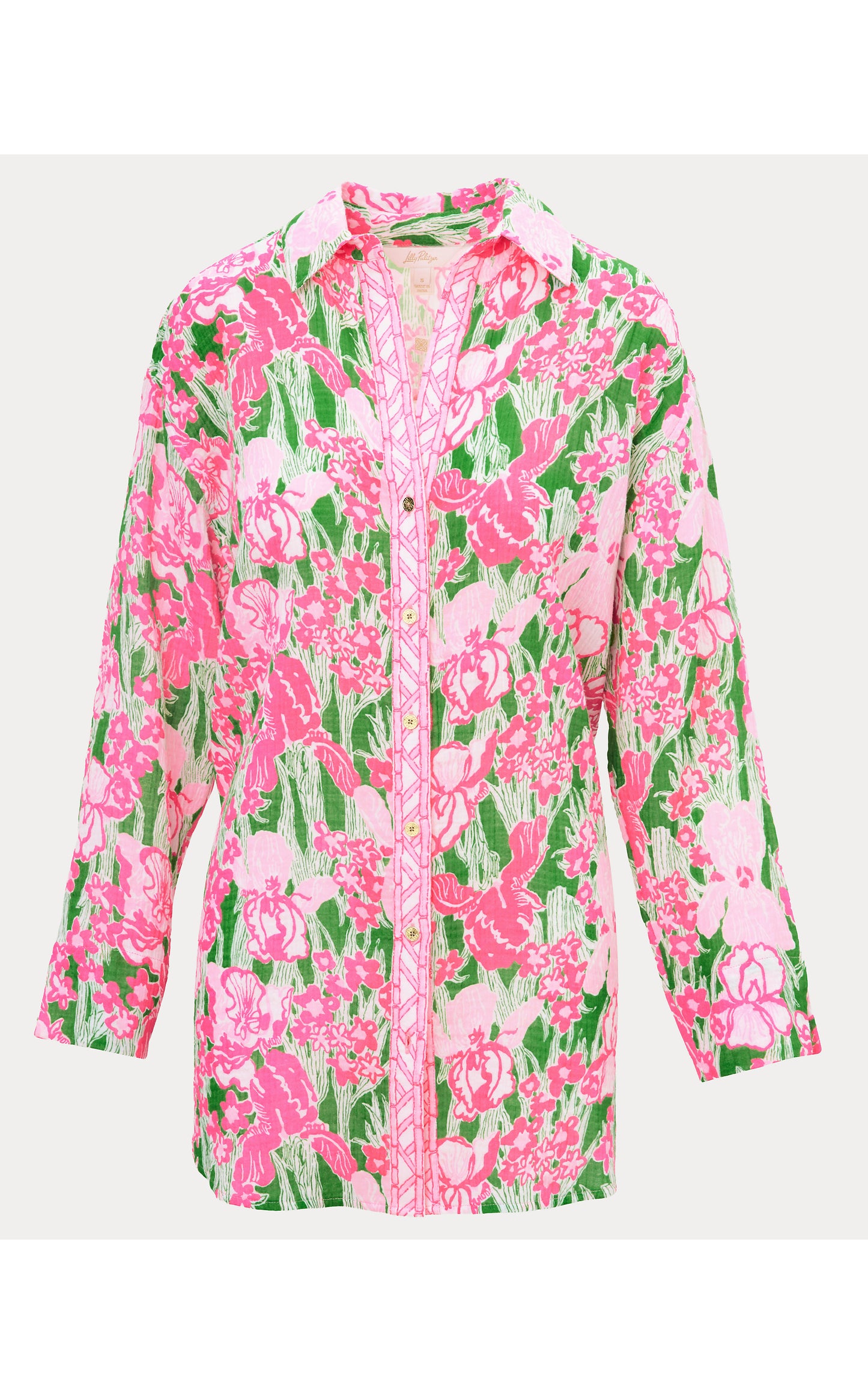 Kwitney Long Sleeve Cotton Cover-Up - Putting Green Hannah Engineered Coverup