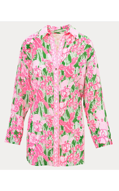 Kwitney Long Sleeve Cotton Cover-Up - Putting Green Hannah Engineered Coverup