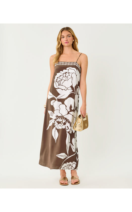 Jesslyn Silk Maxi Slip Dress - Coco Beach Oversized Marni Engineered Woven Maxi