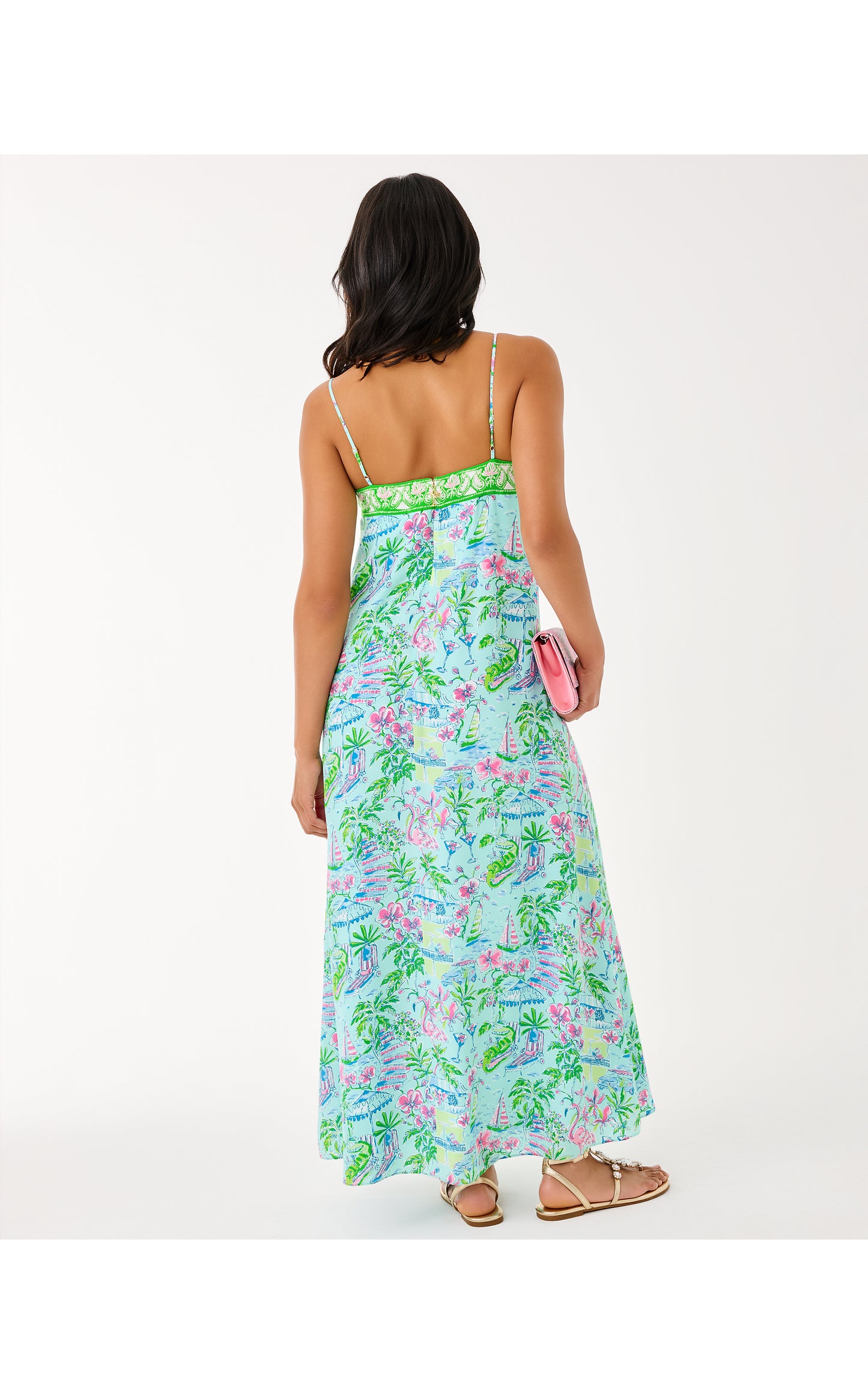 Amalfi Silk Maxi Dress - Salt Pond Blue Sunny Dee Engineered Woven Maxi