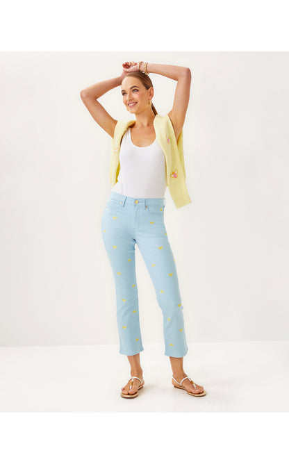 Annet High Rise Crop Flare Pant - Bluette