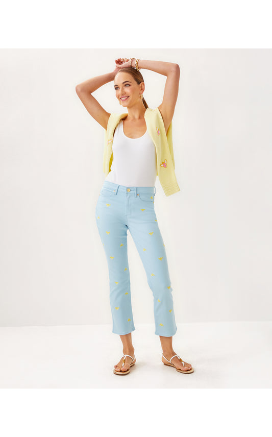 Annet High Rise Crop Flare Pant - Bluette