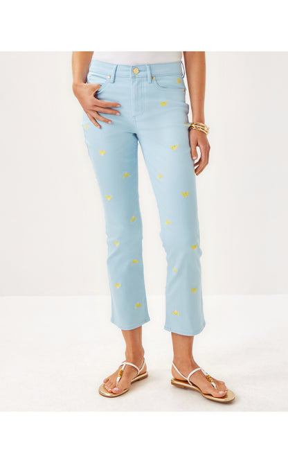 Annet High Rise Crop Flare Pant - Bluette