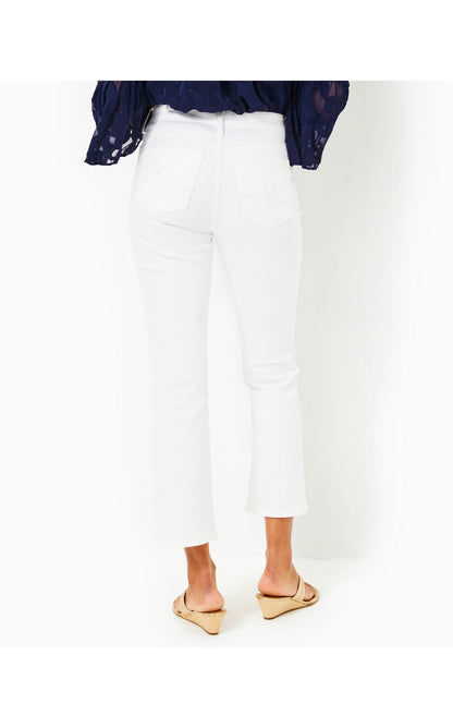 Annet High Rise Crop Flare Pant - Resort White