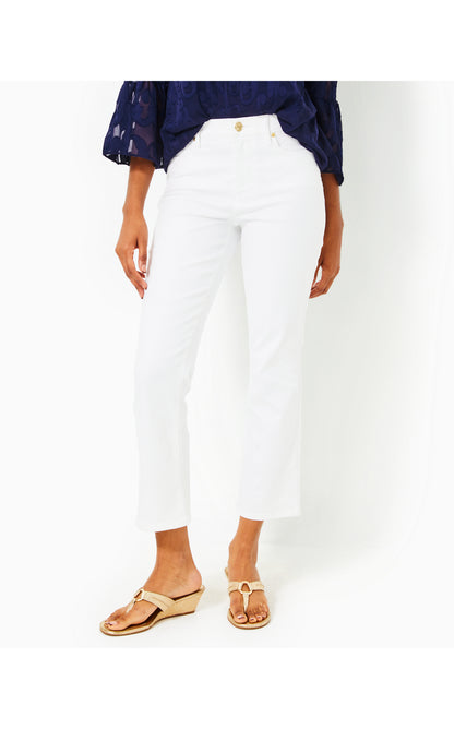 Annet High Rise Crop Flare Pant - Resort White