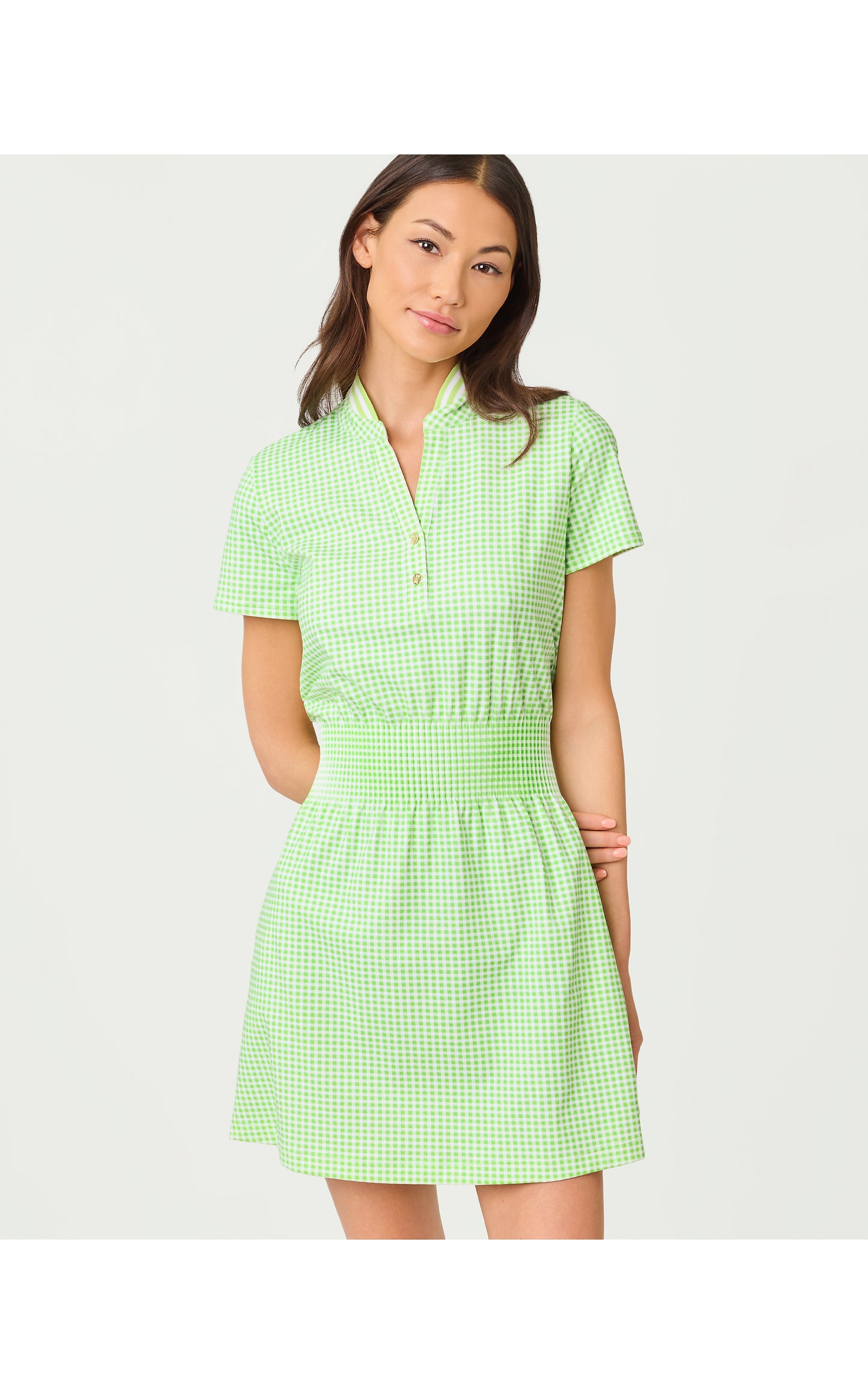 UPF50+ Love Active Dress - Pistachio Macaron Lil Check It Gingham