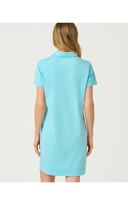 UPF50+ Dune Short Sleeve Dress - Heathered Capri Blue
