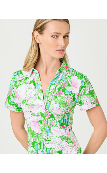 UPF50+ Dune Short Sleeve Dress - Putting Green Poppyland