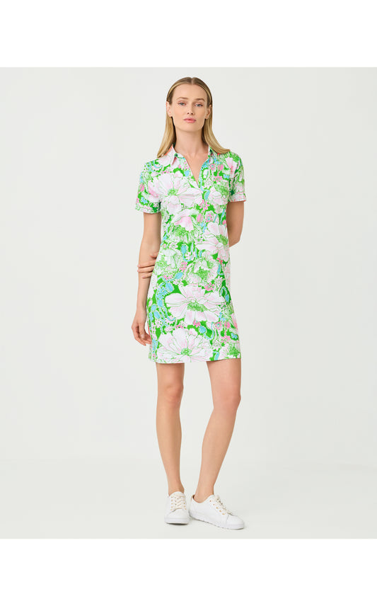 UPF50+ Dune Short Sleeve Dress - Putting Green Poppyland