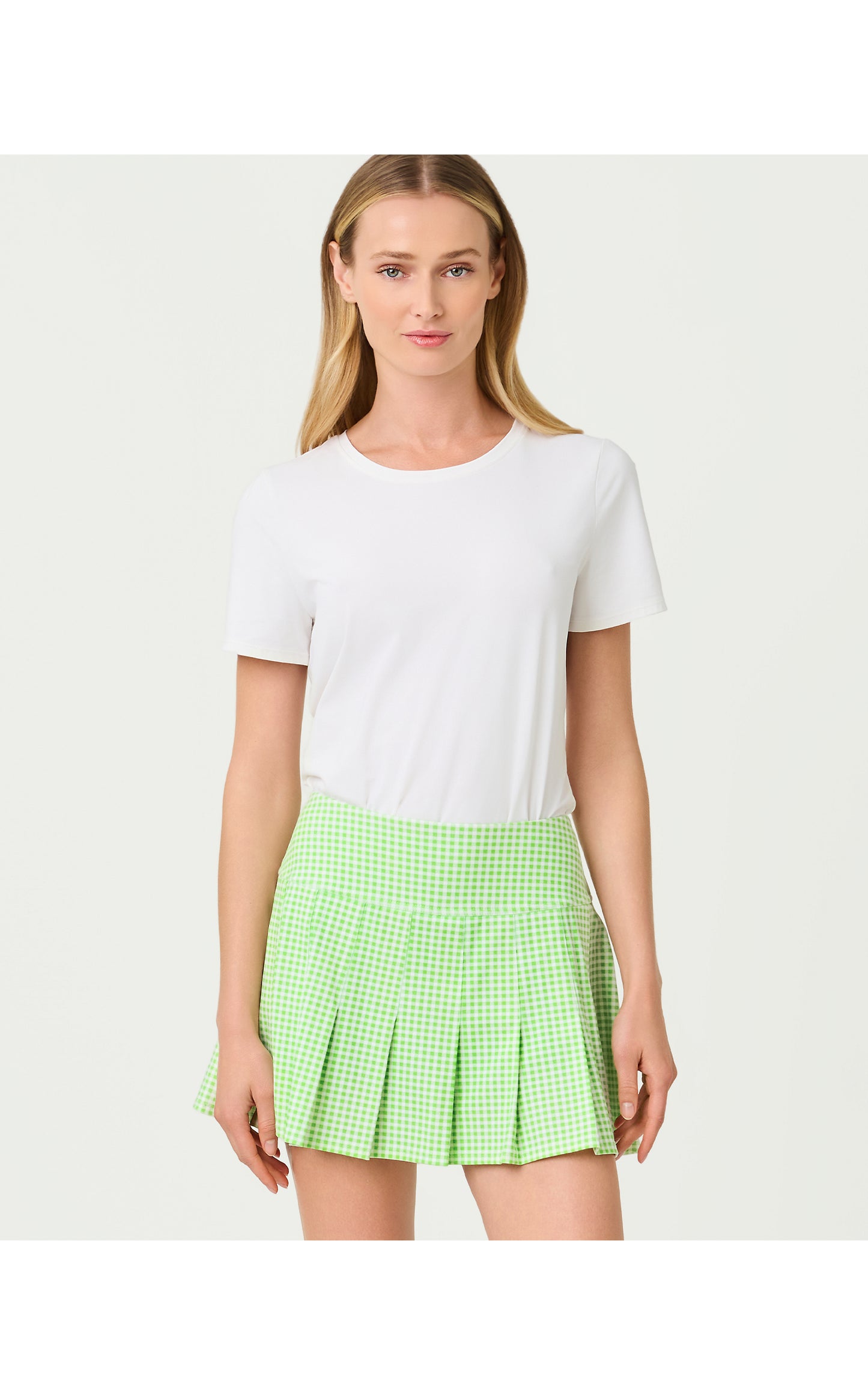 UPF50+ Annora Skort - Pistachio Macaron Lil Check It Gingham