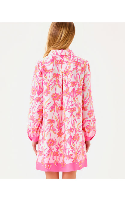 Iralanne Long Sleeve Popover Shirtdress - Lovely Long Stems