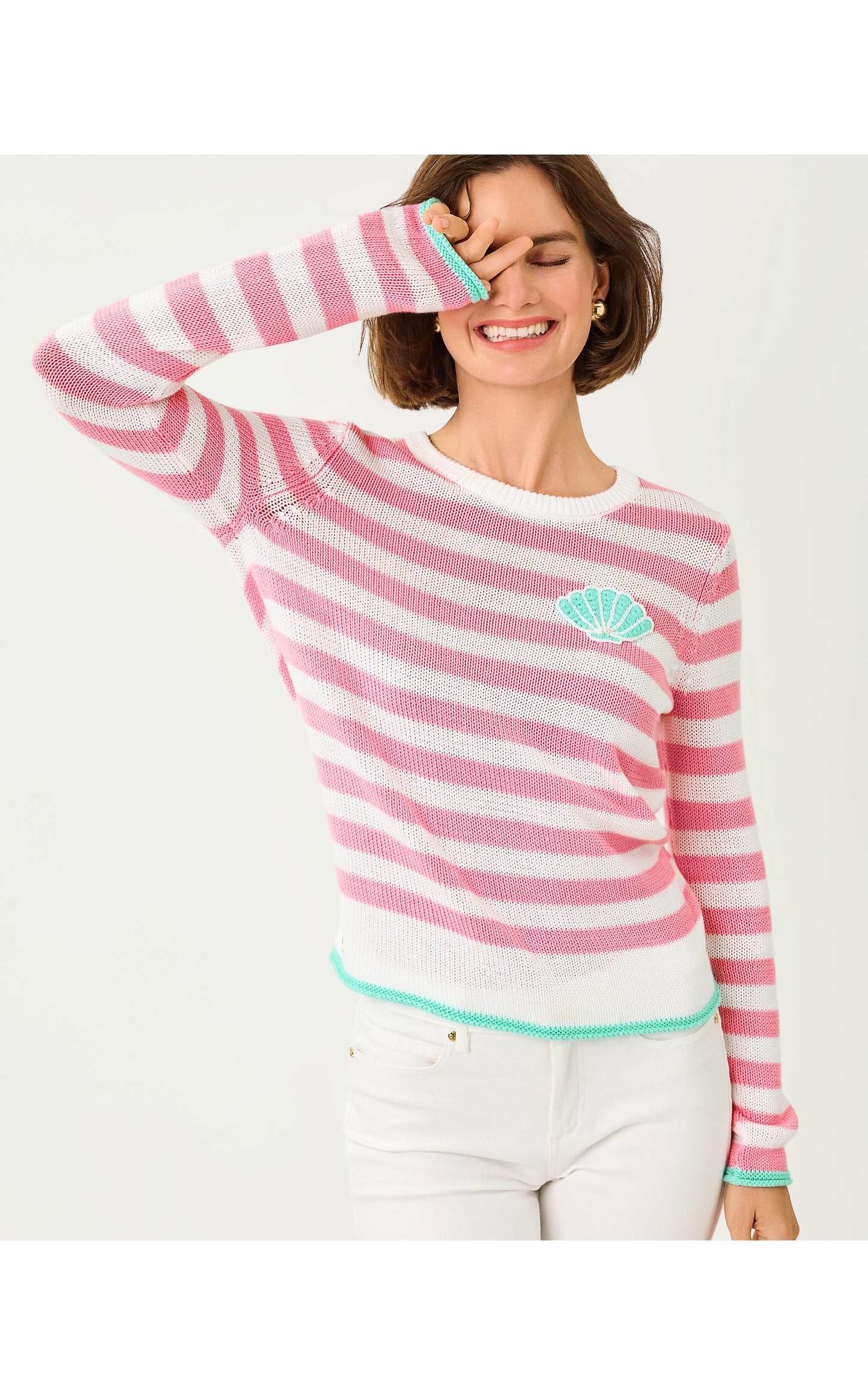 Kellyn Sweater - Conch Shell Pink Nauti Stripe