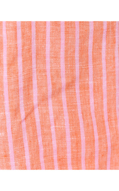 Croix Linen Short - Sunset Orange X Conch Shell Pink Saint Tropez Stripe