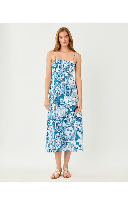 Jorgian Linen Midi Dress - Resort White Oversized Harlillyquin