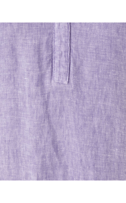 Mialeigh Elbow Sleeve Linen Dress - Tropicalia Purple X Resort White